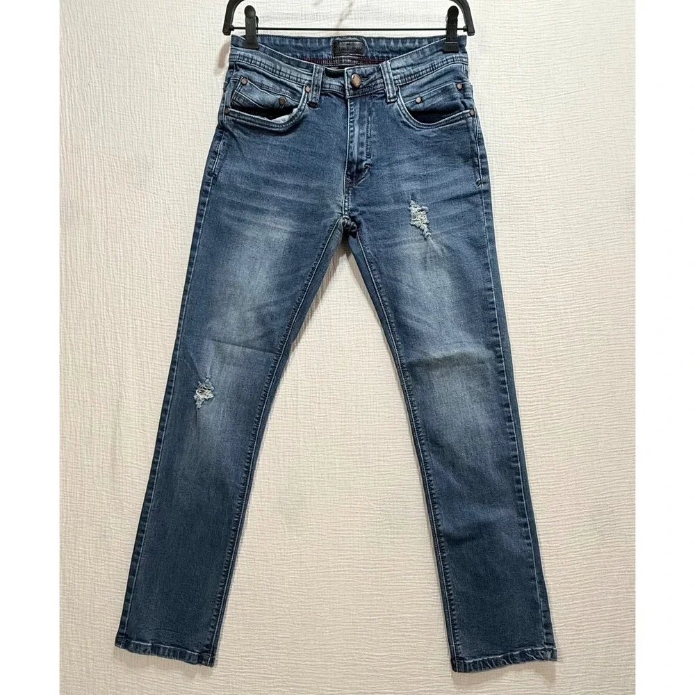 Steve's Jeans Distressed Slim Denim Women 28/30 Blue Ripped Casual Pants Grunge